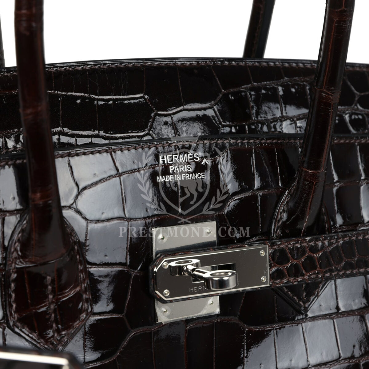 Hermes Birkin 35 Havane Shiny Porosus Crocodile PHW — изображение 7