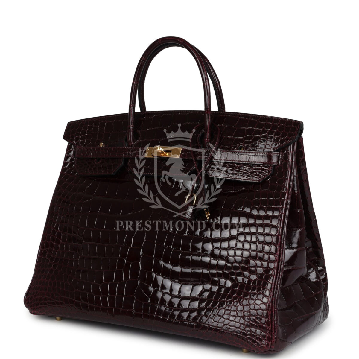 Hermes Birkin 40 Bordeaux Shiny Porosus Crocodile GHW — изображение 5