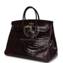 Hermes Birkin 40 Bordeaux Shiny Porosus Crocodile GHW