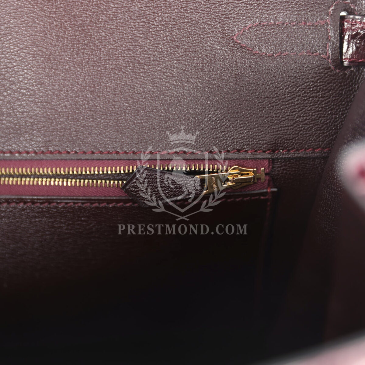 Hermes Birkin 40 Bordeaux Shiny Porosus Crocodile GHW — изображение 9
