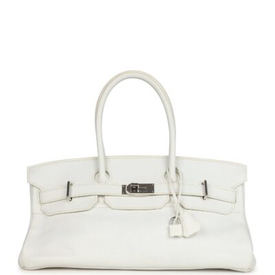 Vintage Hermes Shoulder Birkin 42 JPG White Clemence PHW