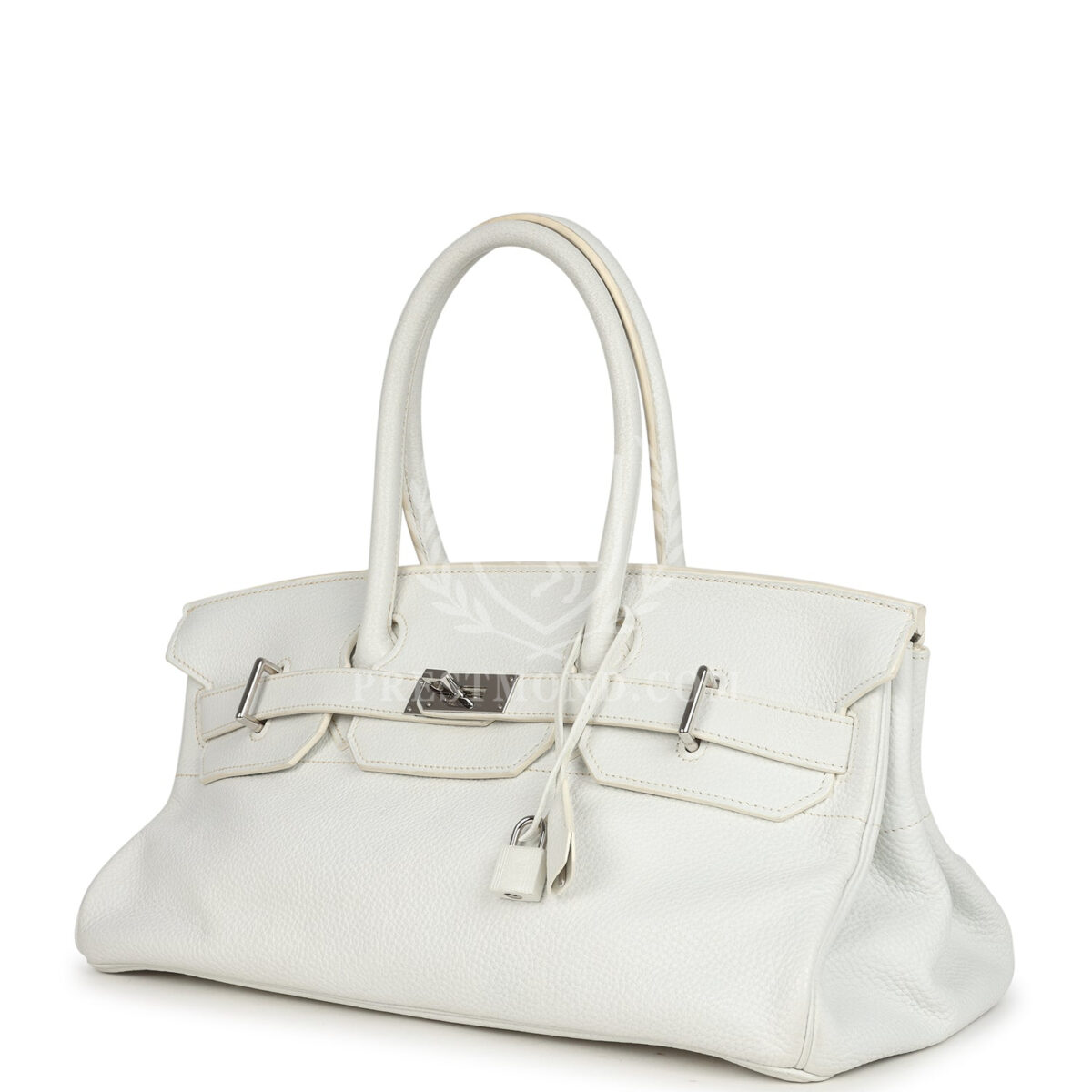 Vintage Hermes Shoulder Birkin 42 JPG White Clemence PHW — изображение 5