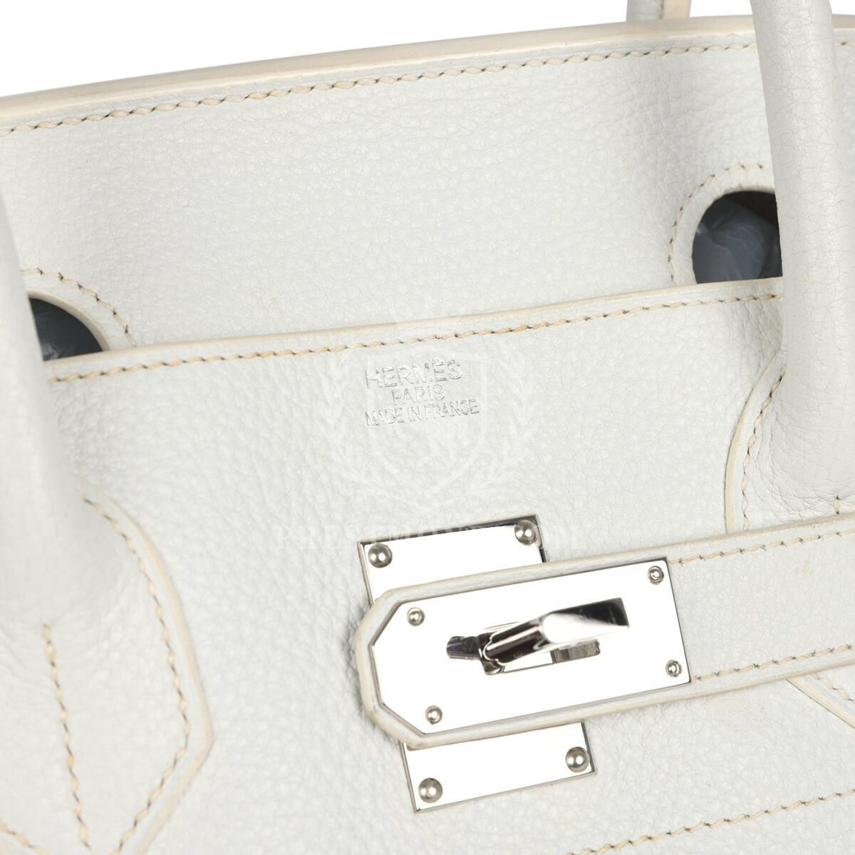 Vintage Hermes Shoulder Birkin 42 JPG White Clemence PHW — изображение 7