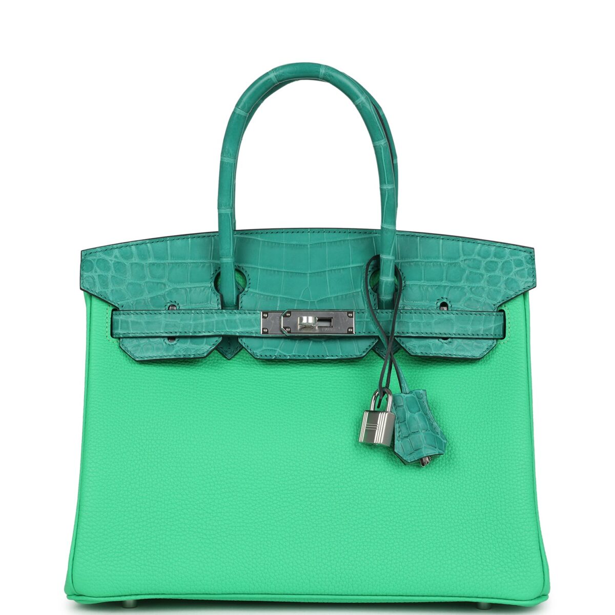Hermes Birkin 30 Vert Comics Togo and Vert Jade Niloticus Crocodile Touch PHW