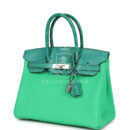 Hermes Birkin 30 Vert Comics Togo and Vert Jade Niloticus Crocodile Touch PHW