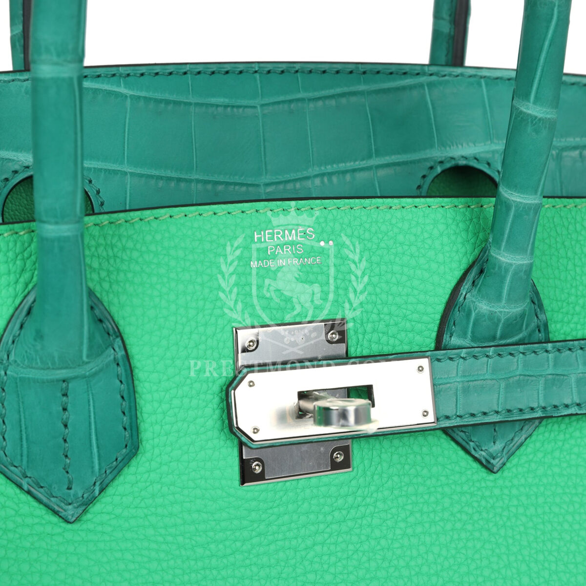 Hermes Birkin 30 Vert Comics Togo and Vert Jade Niloticus Crocodile Touch PHW — изображение 7