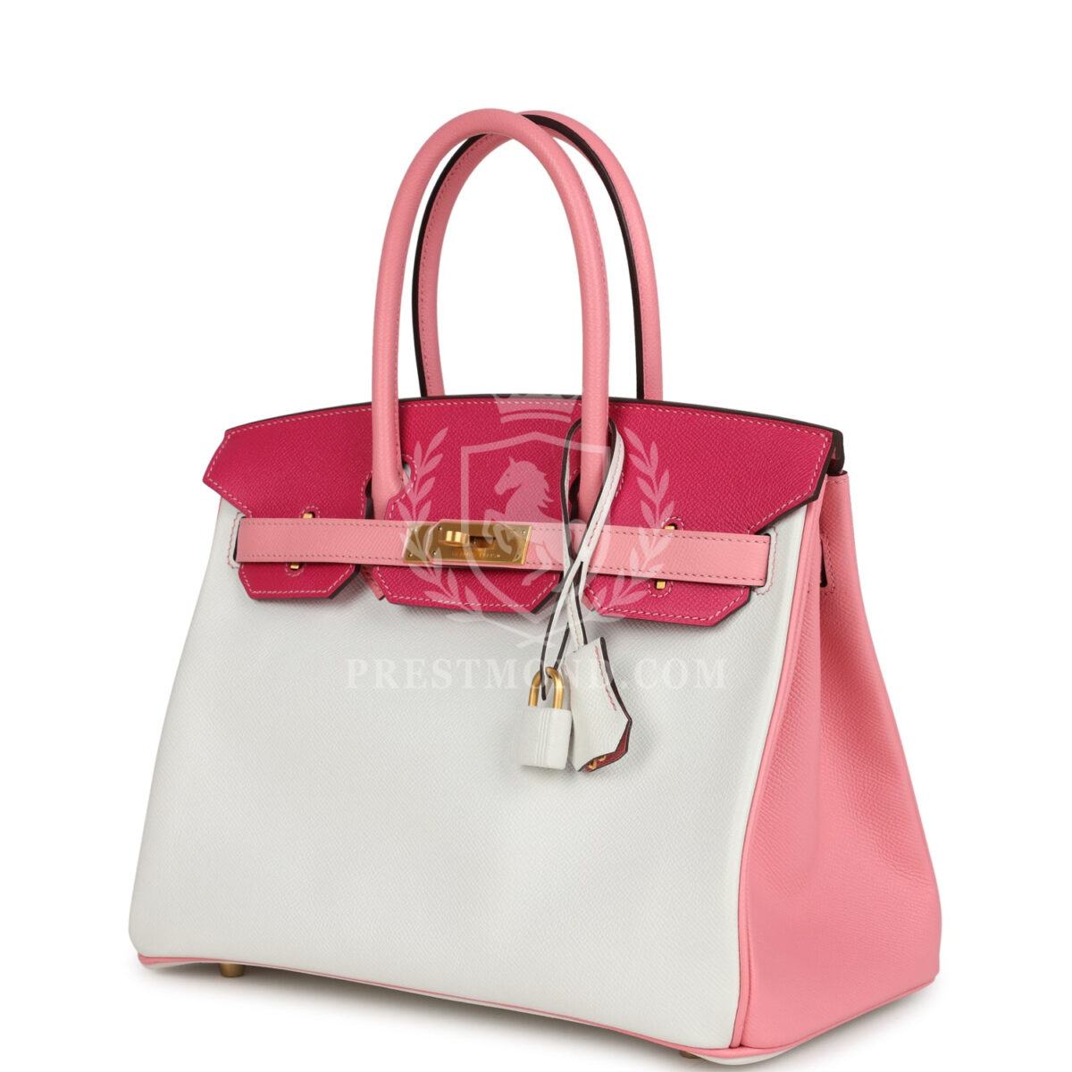 Hermes Special Order (HSS) Birkin 30 White, Rose Confetti and Rose Tyrien Epsom Brushed GHW — изображение 5