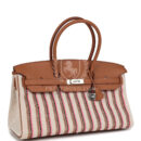 Hermes Shoulder Birkin Light 39 Multicolor Toile and Gold Swift PHW