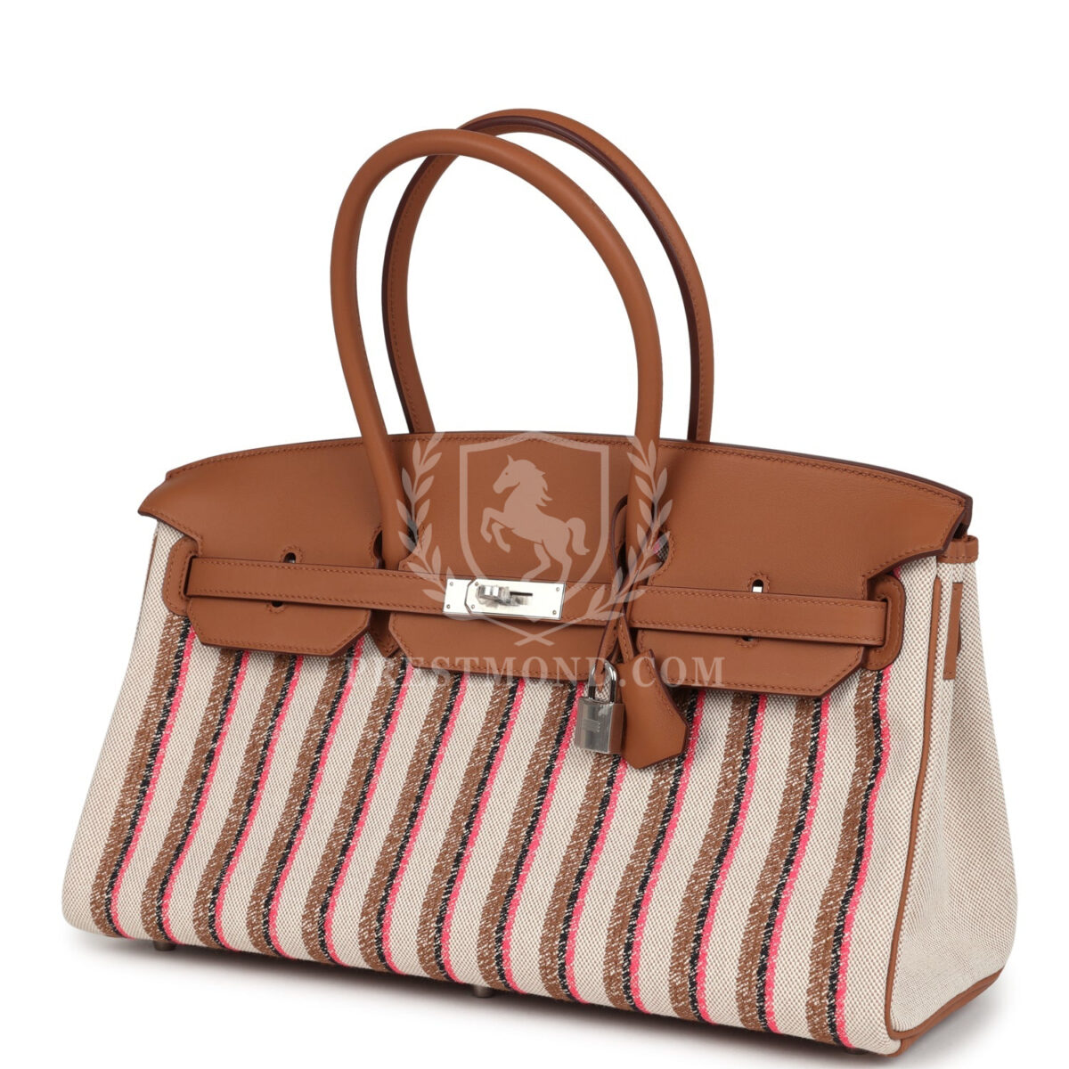 Hermes Shoulder Birkin Light 39 Multicolor Toile and Gold Swift PHW — изображение 5