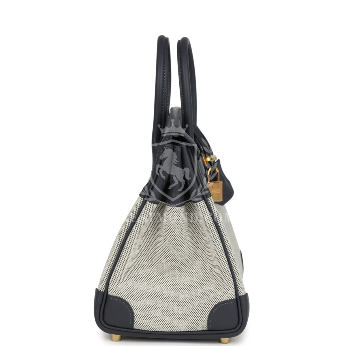 Hermes Birkin 25 Ecru and Ardoise Toile H Canvas and Ardoise Swift GHW — изображение 3