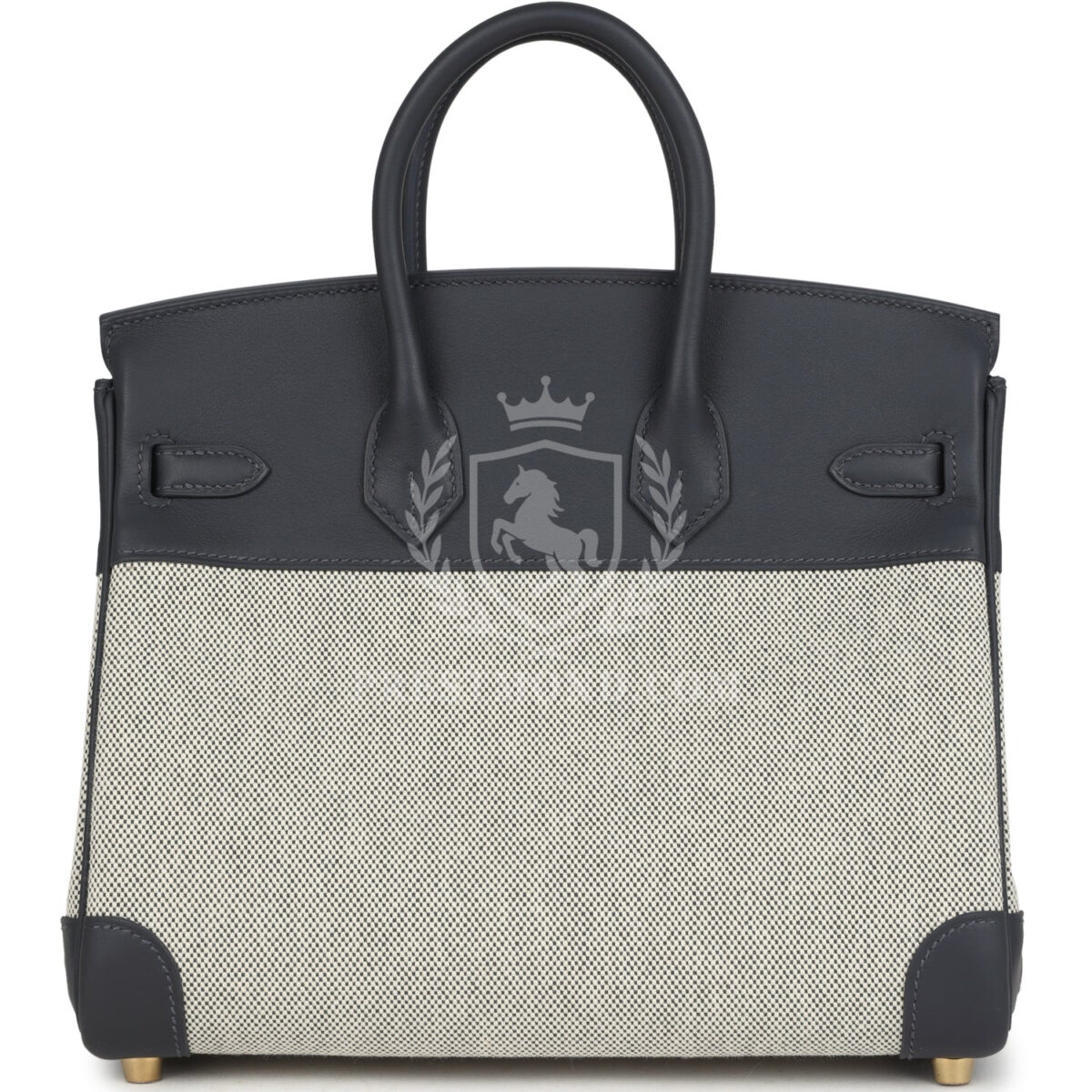 Hermes Birkin 25 Ecru and Ardoise Toile H Canvas and Ardoise Swift GHW — изображение 4