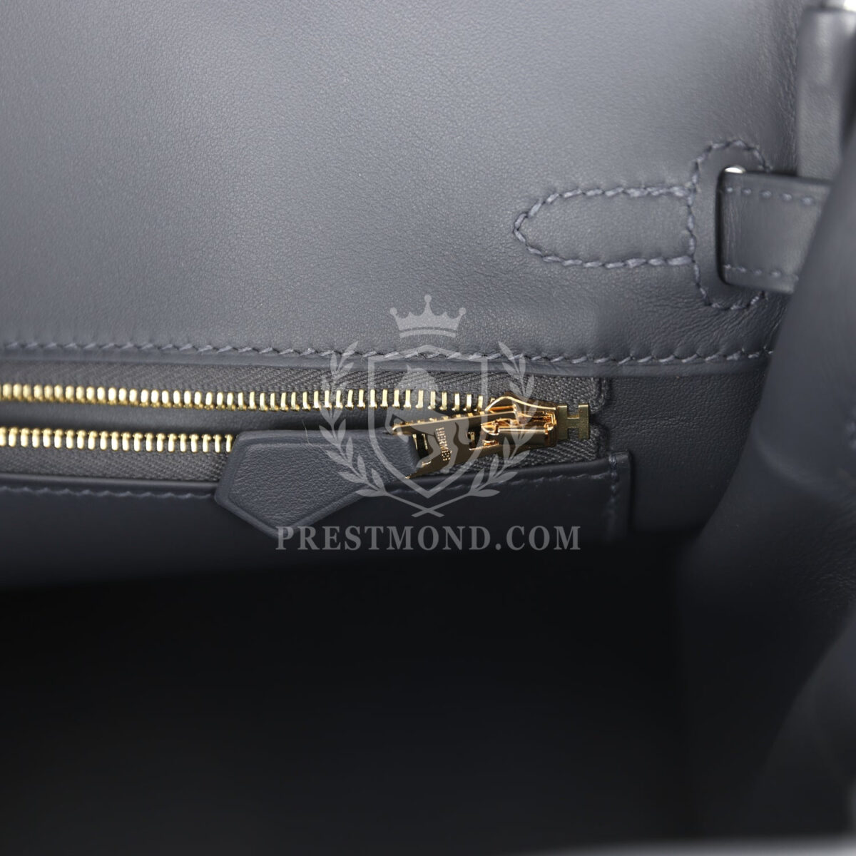 Hermes Birkin 25 Ecru and Ardoise Toile H Canvas and Ardoise Swift GHW — изображение 9