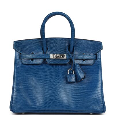 Hermes Birkin 25 Bleu Izmir Varanus Niloticus Lizard PHW