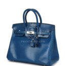 Hermes Birkin 25 Bleu Izmir Varanus Niloticus Lizard PHW