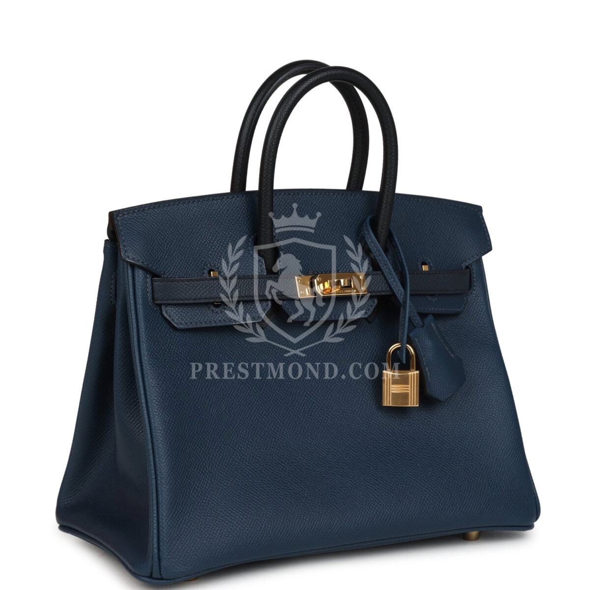 Hermes Birkin 25 Tri-color Bleu De Prusse, Bleu Indigo and Black Epsom GHW — изображение 2