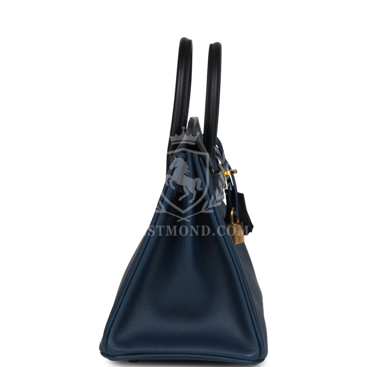 Hermes Birkin 25 Tri-color Bleu De Prusse, Bleu Indigo and Black Epsom GHW — изображение 3