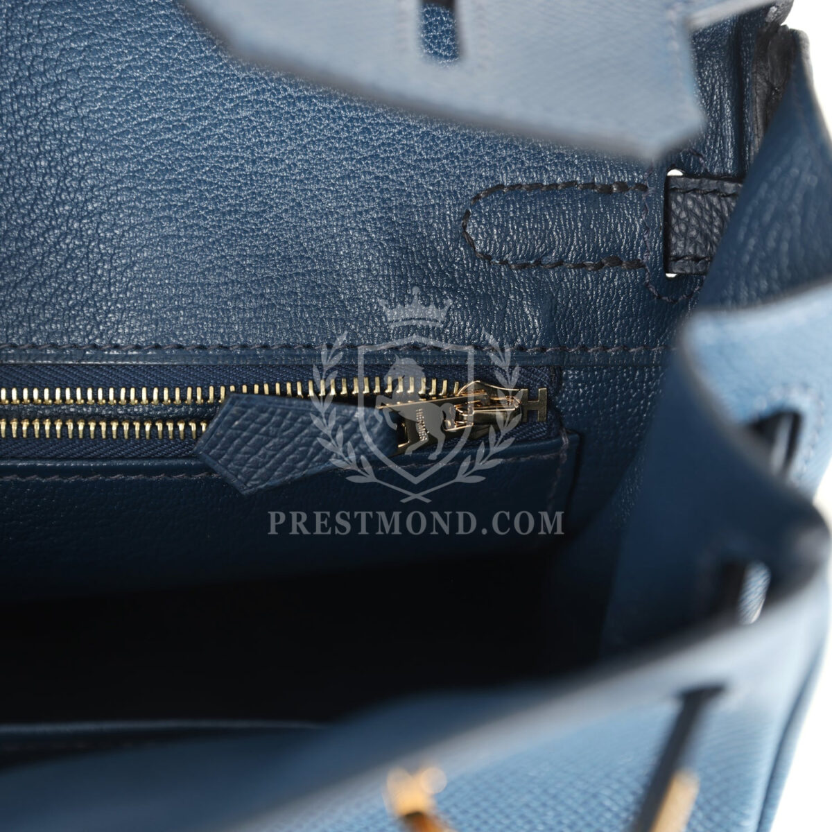 Hermes Birkin 25 Tri-color Bleu De Prusse, Bleu Indigo and Black Epsom GHW — изображение 9