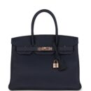 Hermes Birkin 30 Bleu Nuit Togo Rose GHW