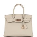 Hermes Birkin 30 Craie Togo Rose GHW
