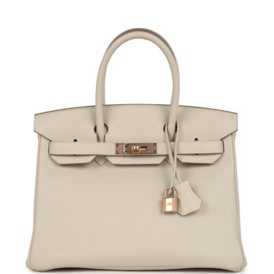 Hermes Birkin 30 Craie Togo Rose GHW