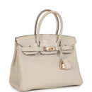 Hermes Birkin 30 Craie Togo Rose GHW