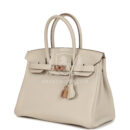 Hermes Birkin 30 Craie Togo Rose GHW