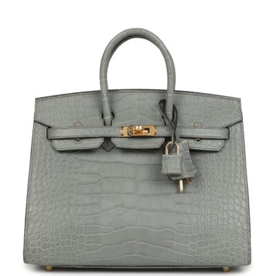 Hermes Birkin Sellier 25 Gris Ciment Matte Alligator GHW