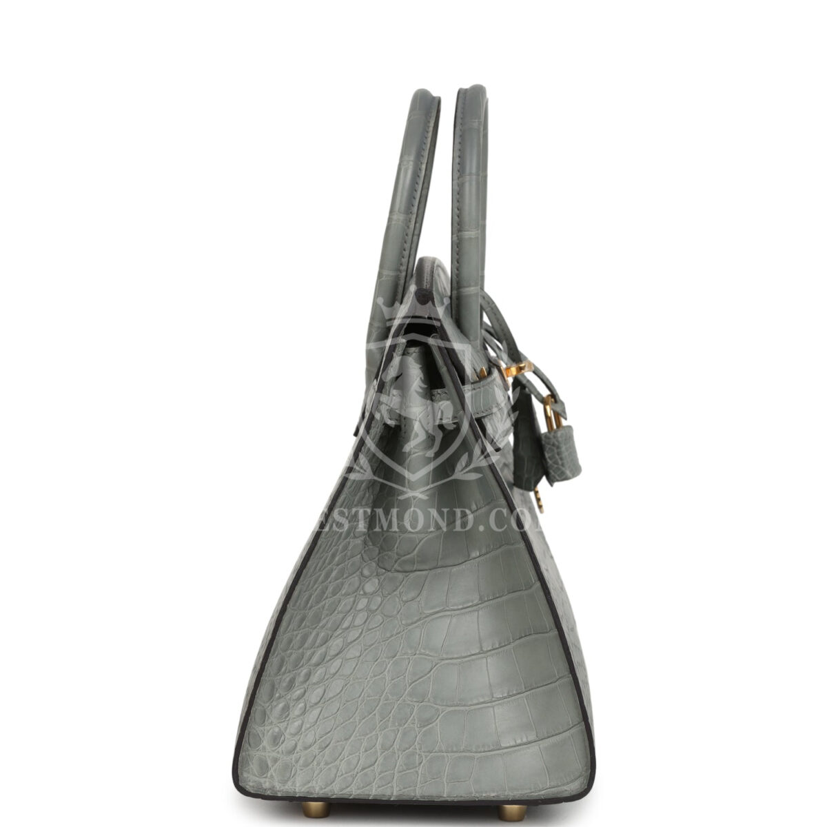Hermes Birkin Sellier 25 Gris Ciment Matte Alligator GHW — изображение 3