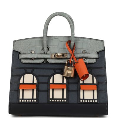 Hermes "Rainy Days" Sac Faubourg Birkin 20 Gris Misty Matte Alligator PBHW