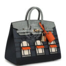 Hermes "Rainy Days" Sac Faubourg Birkin 20 Gris Misty Matte Alligator PBHW
