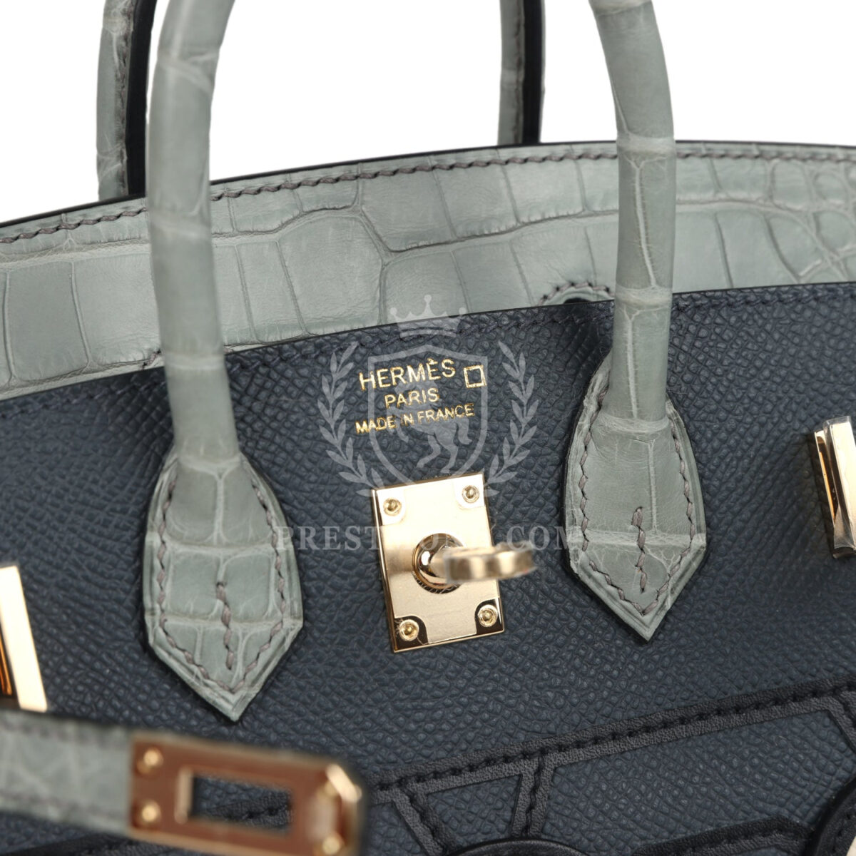 Hermes "Rainy Days" Sac Faubourg Birkin 20 Gris Misty Matte Alligator PBHW — изображение 7