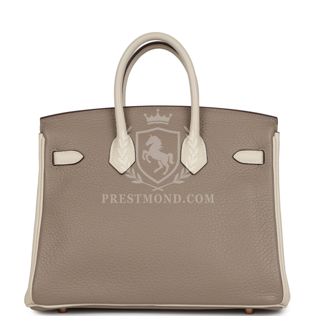 Hermes Special Order (HSS) Birkin 25 Gris Tourterelle and Craie Clemence Rose GHW — изображение 4
