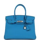 Hermes Birkin 30 Bleu Zanzibar Verso Togo PHW