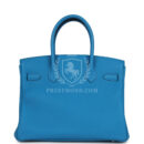 Hermes Birkin 30 Bleu Zanzibar Verso Togo PHW