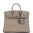 Hermes Birkin 25 Gris Tourterelle Togo PHW