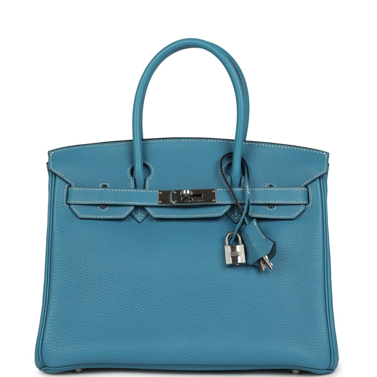 Vintage Hermes Birkin 30 Blue Jean Clemence PHW