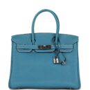 Vintage Hermes Birkin 30 Blue Jean Clemence PHW