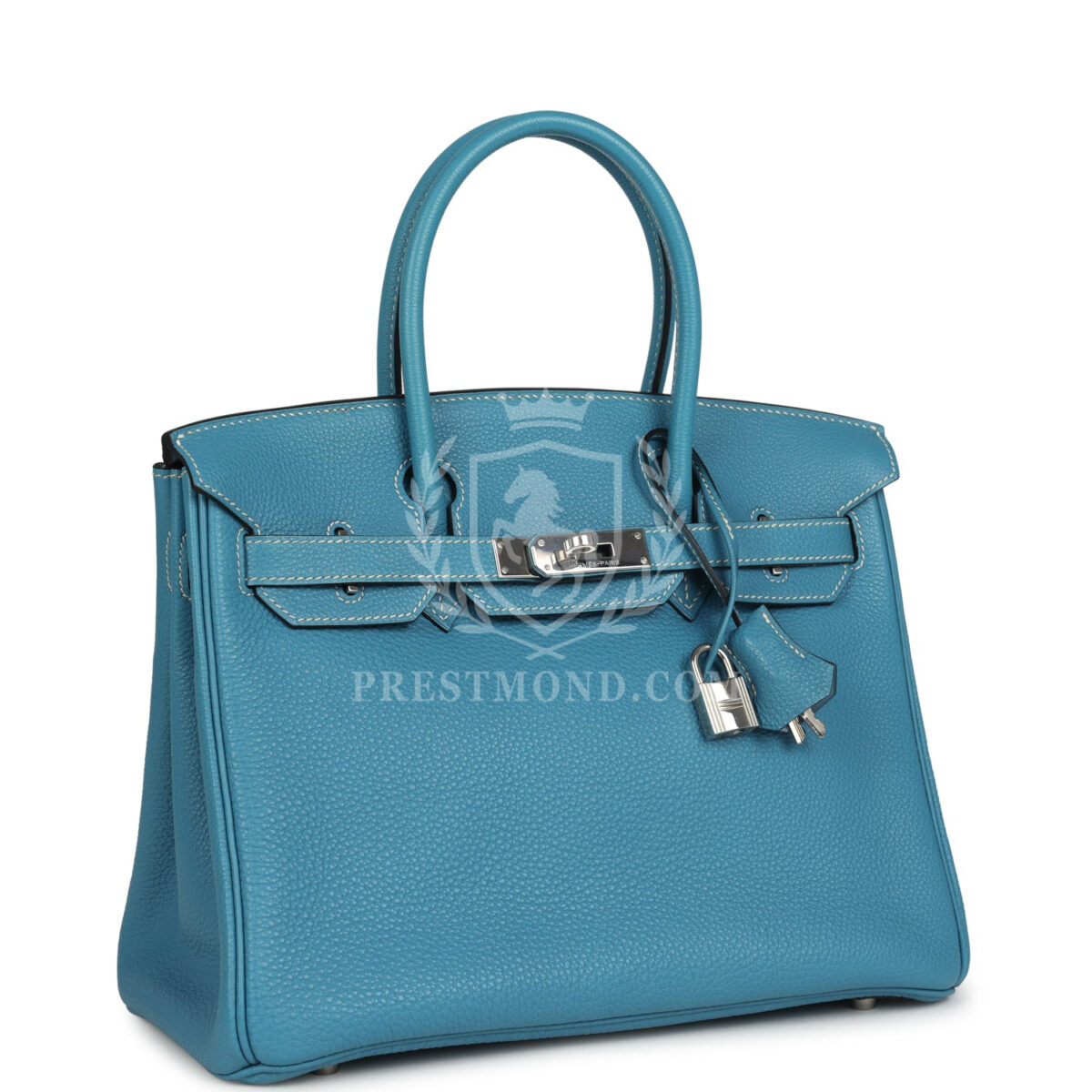 Vintage Hermes Birkin 30 Blue Jean Clemence PHW — изображение 2