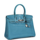 Vintage Hermes Birkin 30 Blue Jean Clemence PHW
