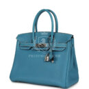 Vintage Hermes Birkin 30 Blue Jean Clemence PHW
