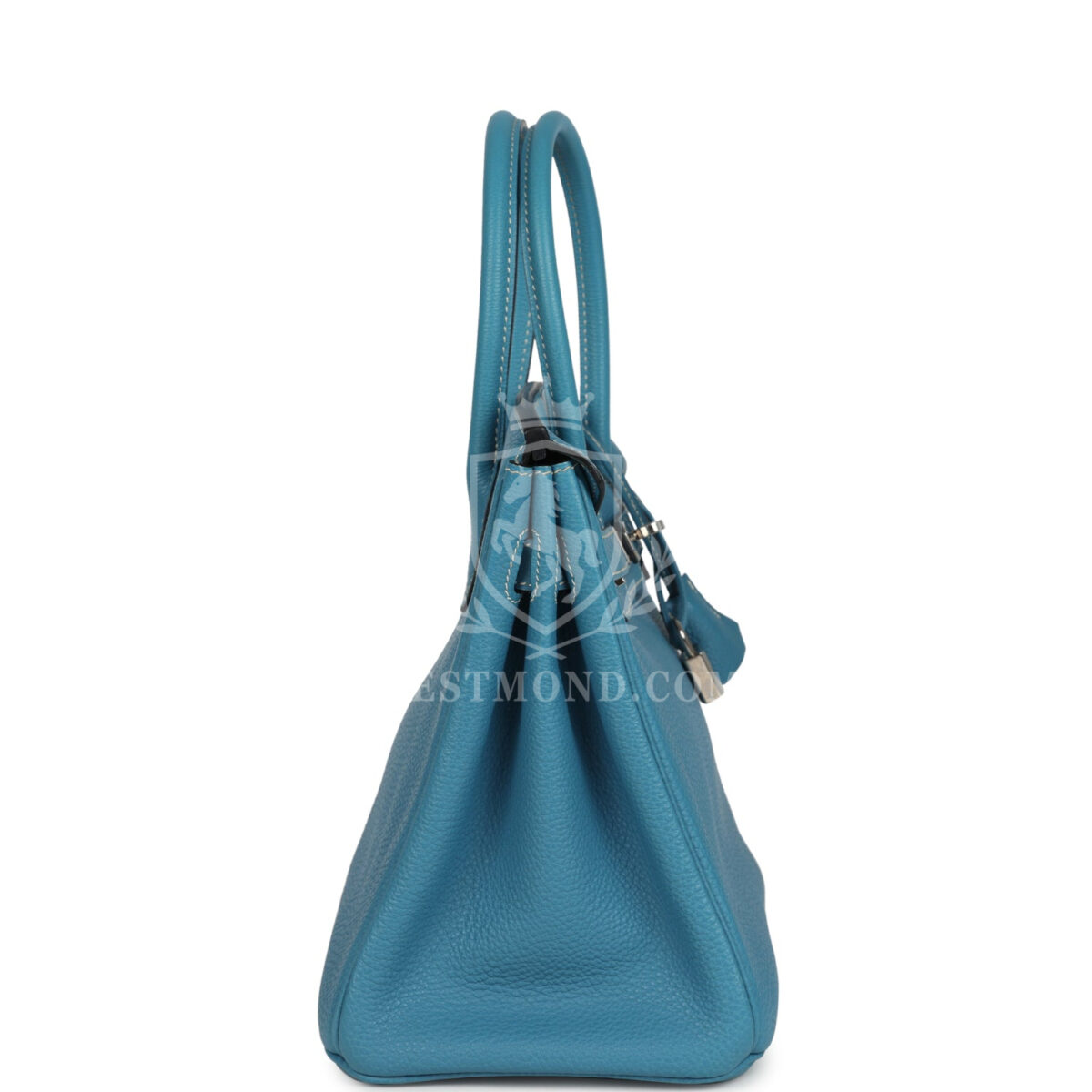 Vintage Hermes Birkin 30 Blue Jean Clemence PHW — изображение 3