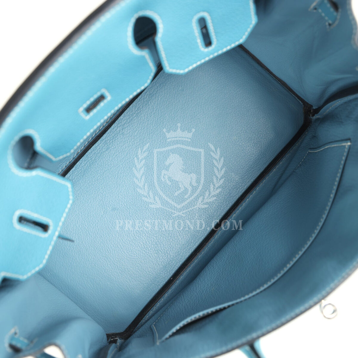 Vintage Hermes Birkin 30 Blue Jean Clemence PHW — изображение 8