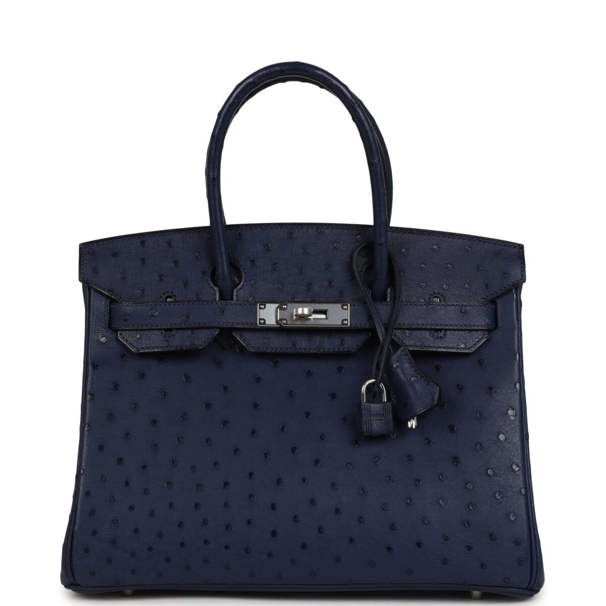 Hermes Birkin 30 Bleu Iris Ostrich PHW