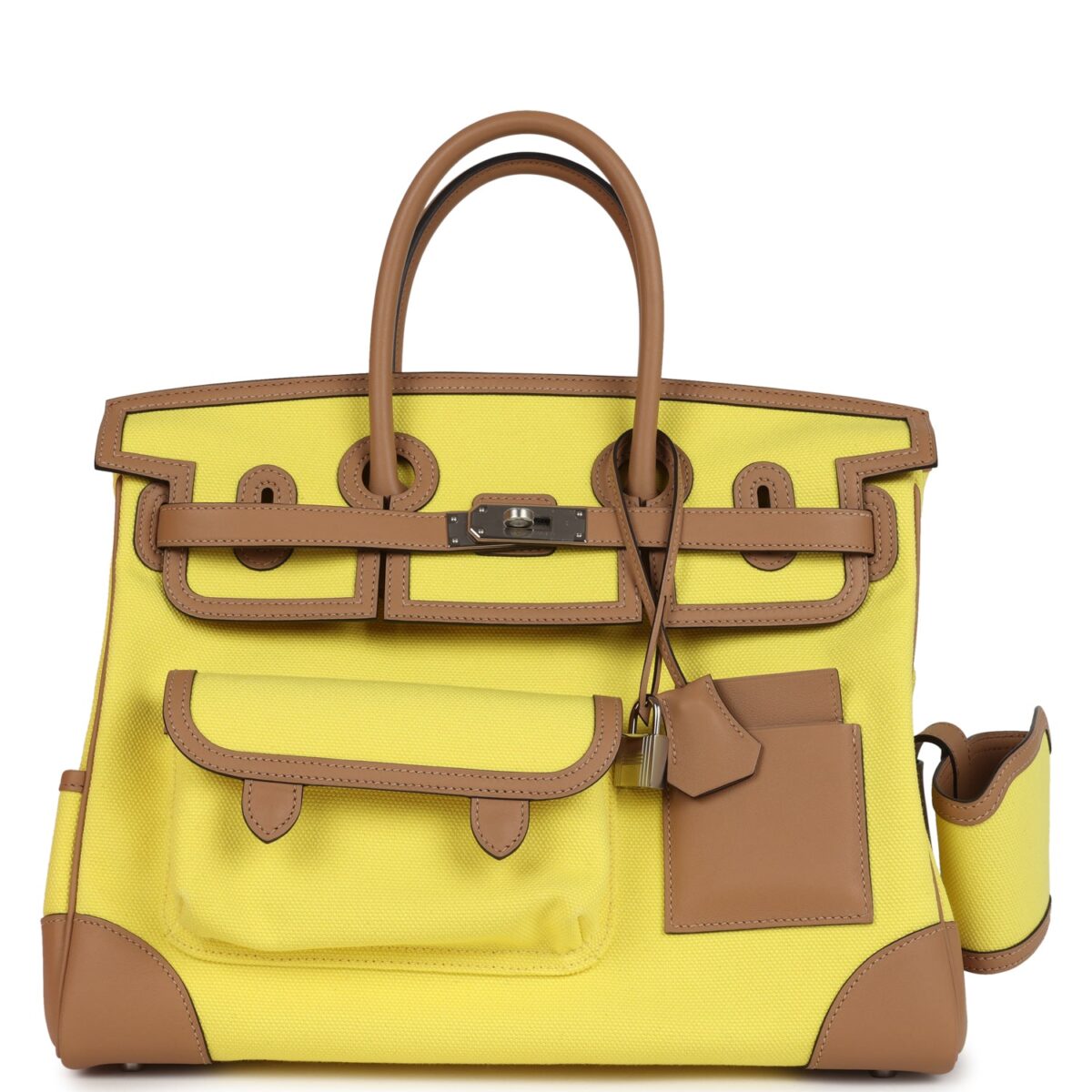 Hermes Birkin Cargo 35 Jaune Citron Toile and Chai Swift PHW