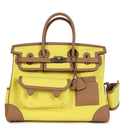 Hermes Birkin Cargo 35 Jaune Citron Toile and Chai Swift PHW