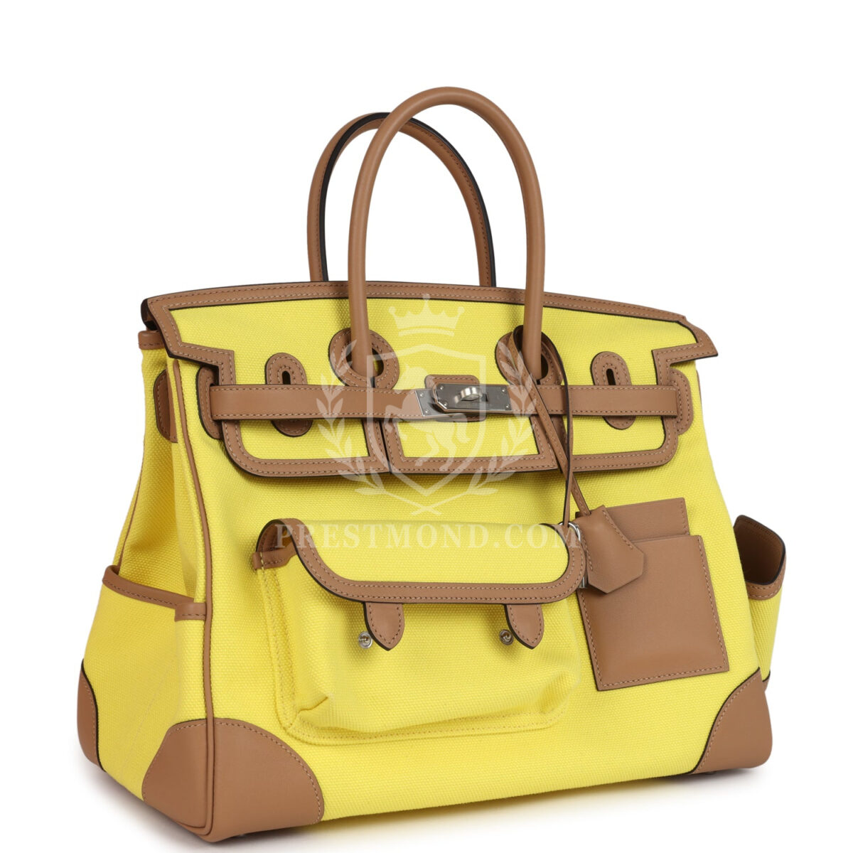 Hermes Birkin Cargo 35 Jaune Citron Toile and Chai Swift PHW — изображение 2
