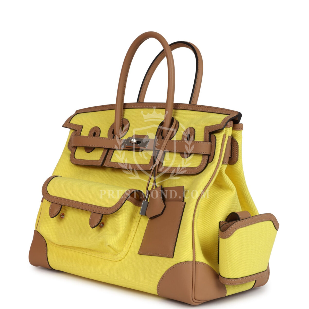 Hermes Birkin Cargo 35 Jaune Citron Toile and Chai Swift PHW — изображение 5