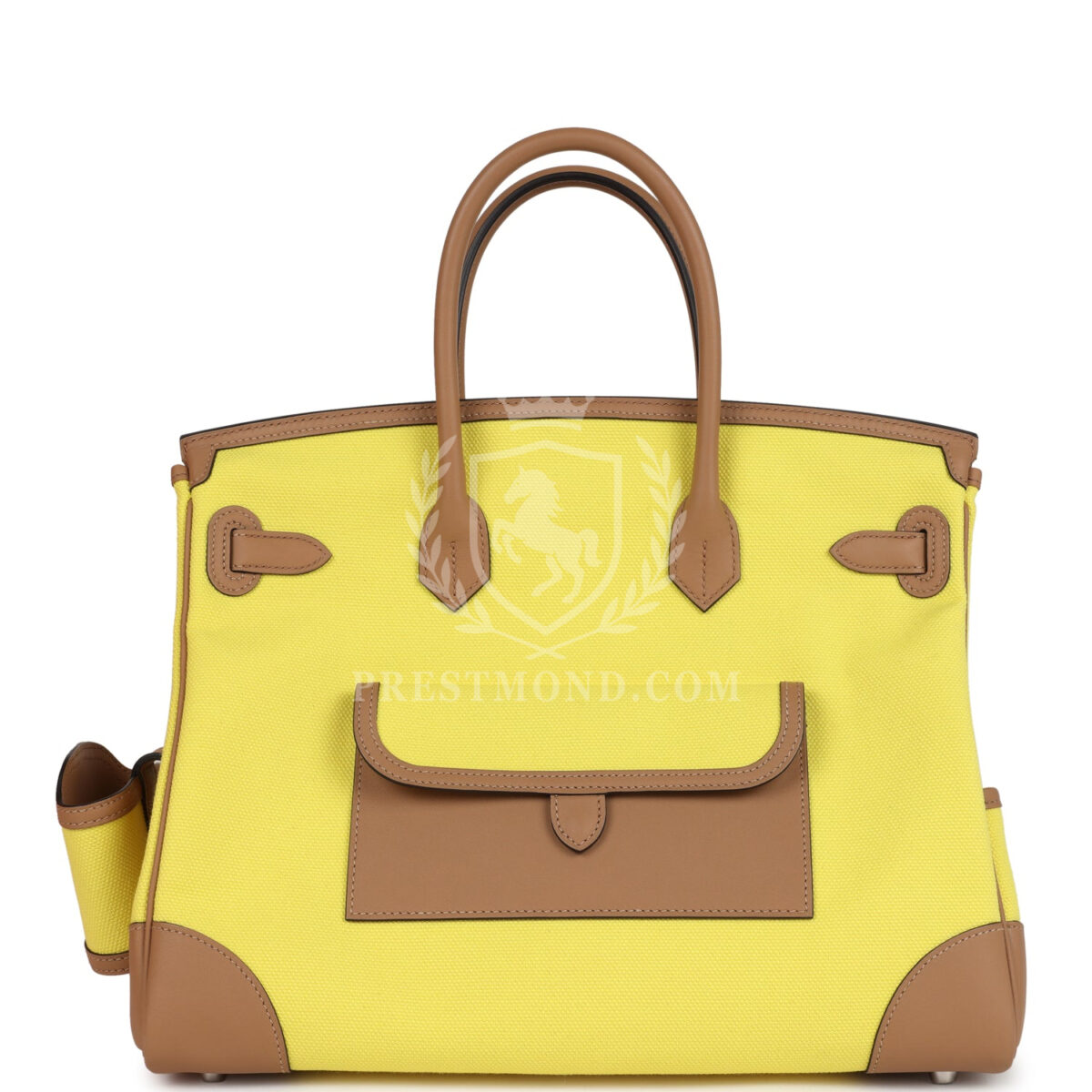 Hermes Birkin Cargo 35 Jaune Citron Toile and Chai Swift PHW — изображение 4