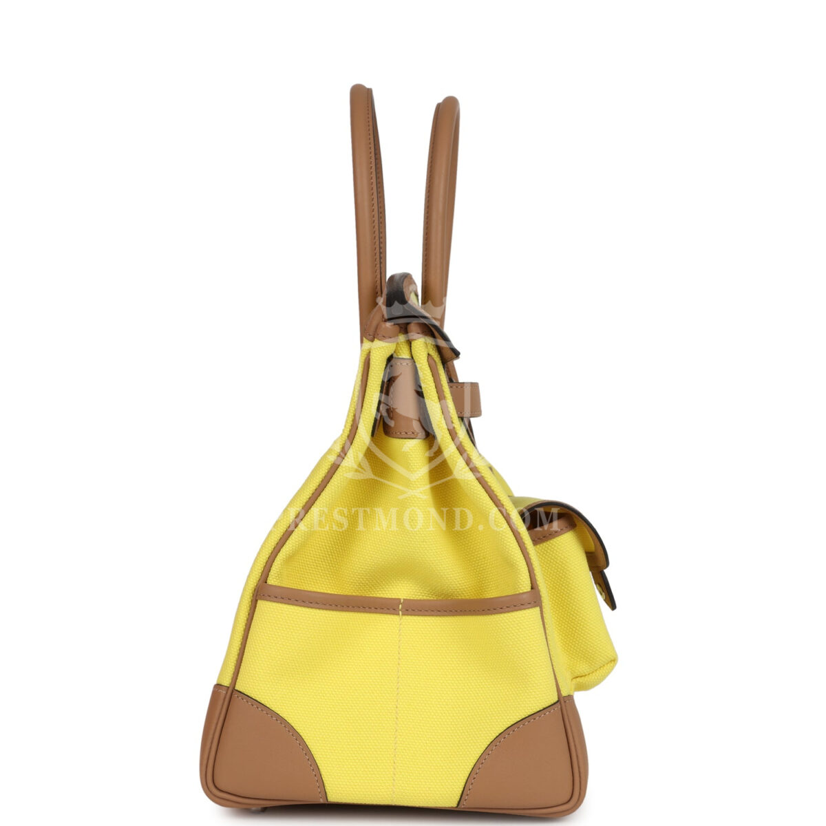 Hermes Birkin Cargo 35 Jaune Citron Toile and Chai Swift PHW — изображение 6