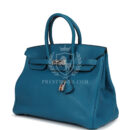 Hermes Birkin 35 Bleu Izmir Verso Clemence PHW